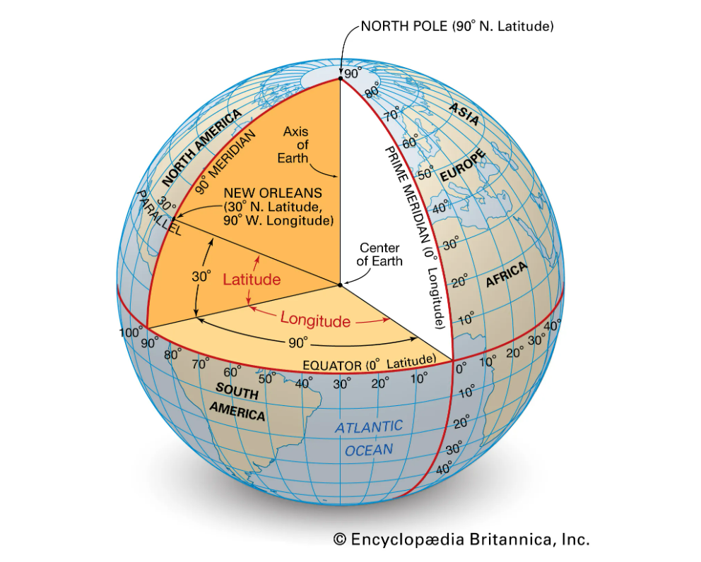 Earth longitude and latitude Britannica
